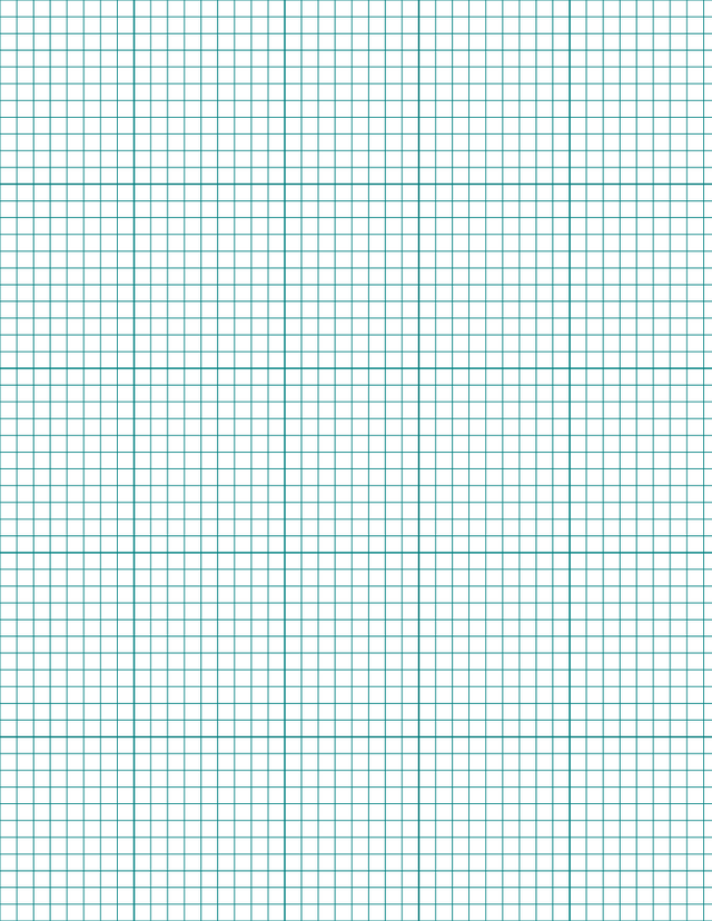 1/5-inch Grid Paper - Teal with 5x5 Grid