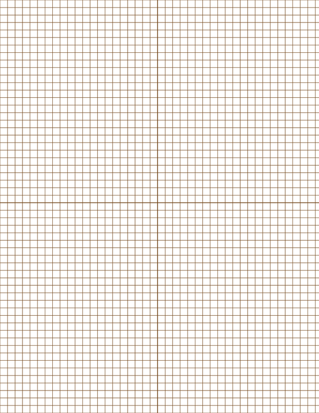 1/5-inch Grid Paper - Sepia with 2x2 Quadrants