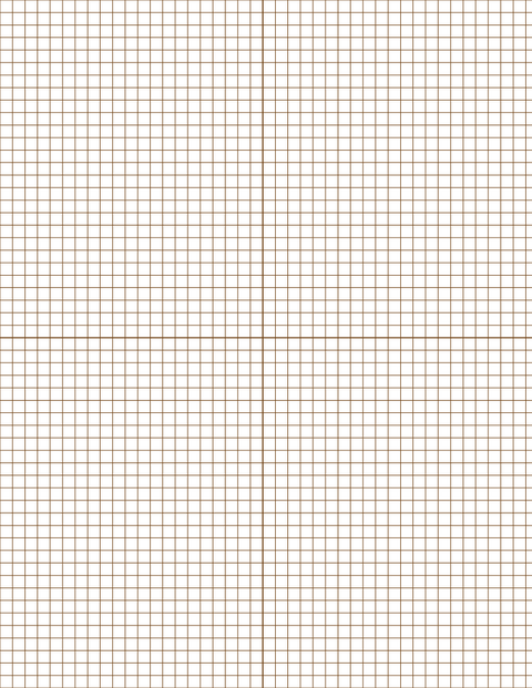1/5-inch Grid Paper - Sepia with 2x2 Quadrants