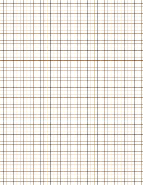 1/5-inch Grid Paper - Sepia with 3x3 Grid