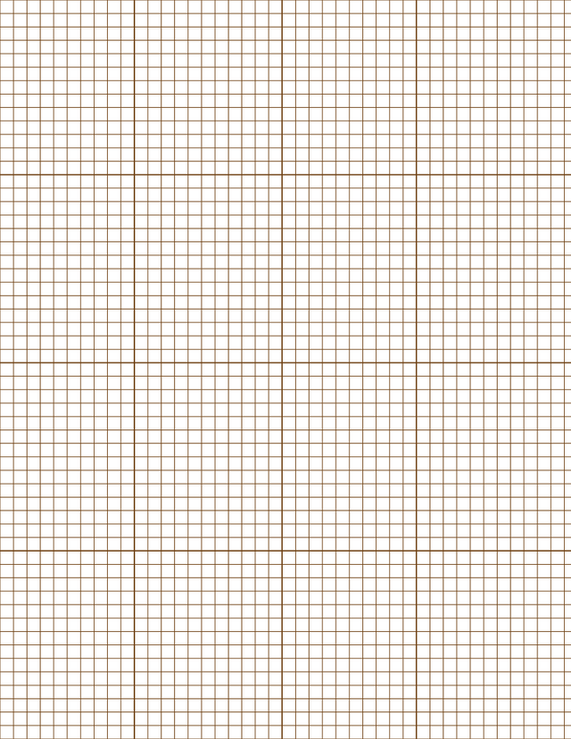 1/5-inch Grid Paper - Sepia with 4x4 Grid