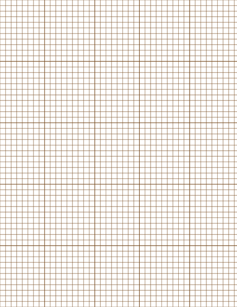 1/5-inch Grid Paper - Sepia with 5x5 Grid