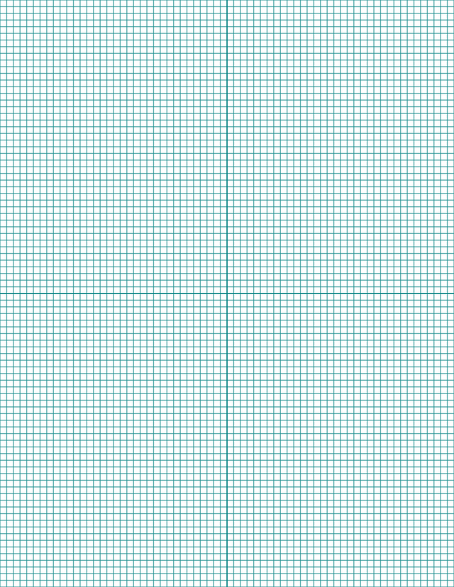 1/8-inch Grid Paper - Teal with 2x2 Quadrants