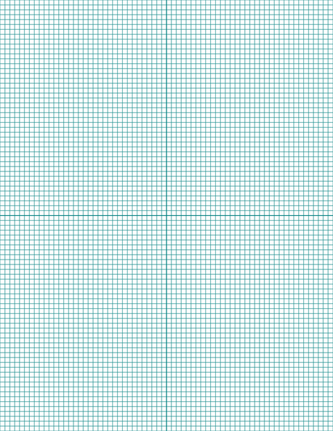 1/8-inch Grid Paper - Teal with 2x2 Quadrants