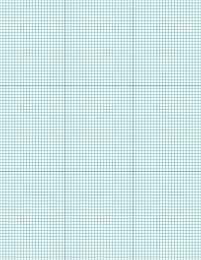 1/8-inch Grid Paper - Teal with 3x3 Grid