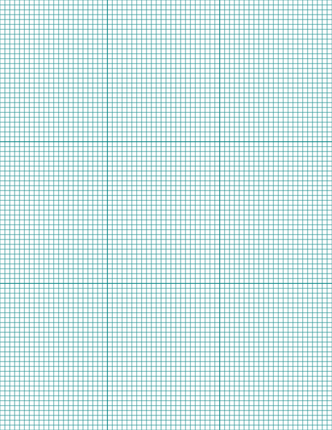 1/8-inch Grid Paper - Teal with 3x3 Grid