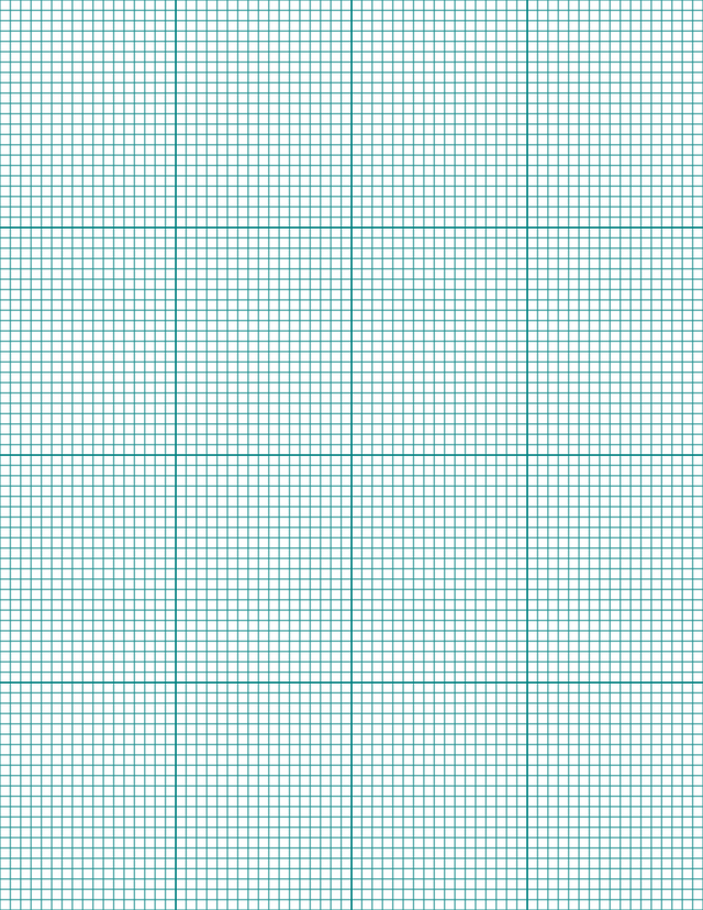 1/8-inch Grid Paper - Teal with 4x4 Grid