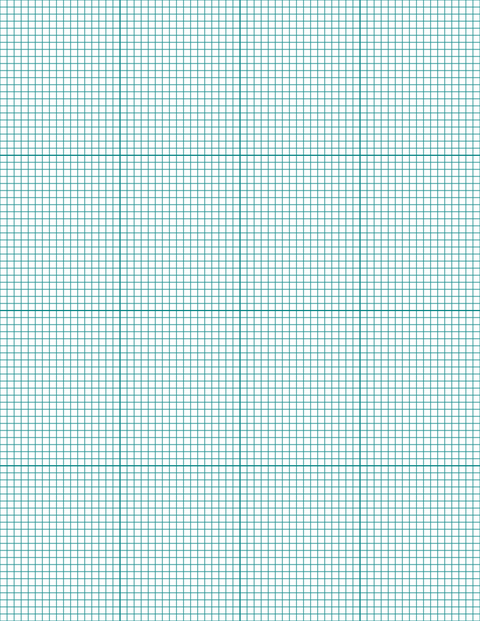 1/8-inch Grid Paper - Teal with 4x4 Grid
