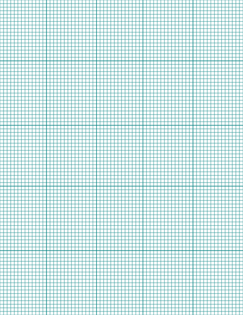 1/8-inch Grid Paper - Teal with 5x5 Grid