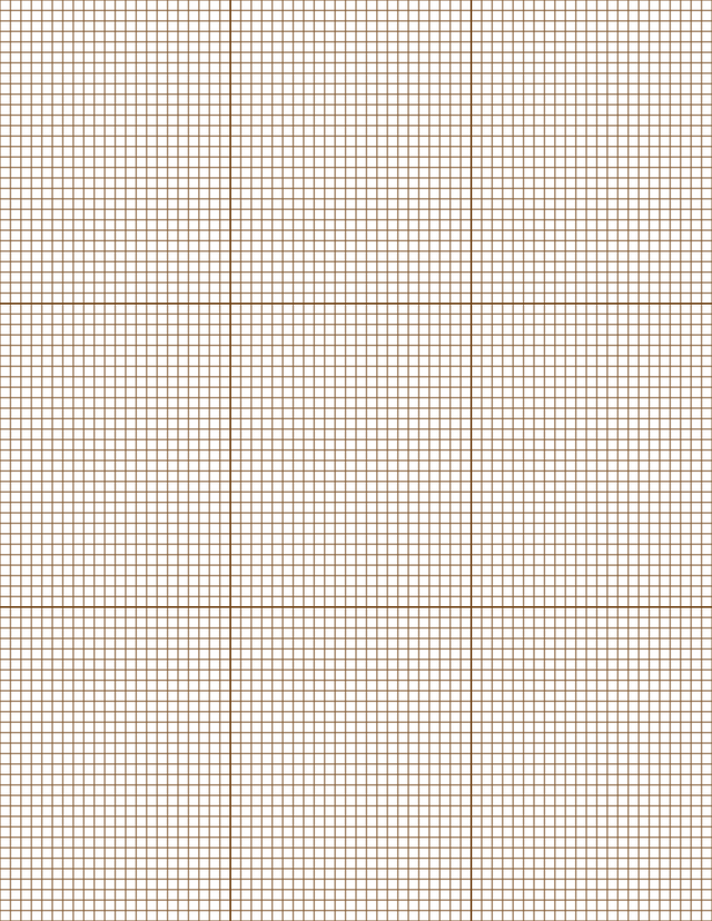1/8-inch Grid Paper - Sepia with 3x3 Grid