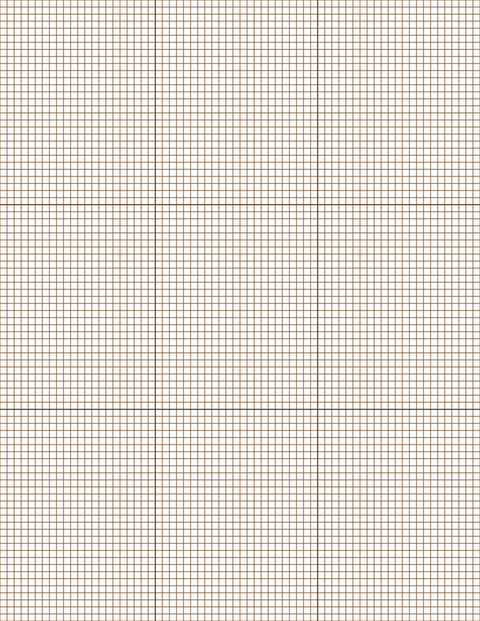1/8-inch Grid Paper - Sepia with 3x3 Grid