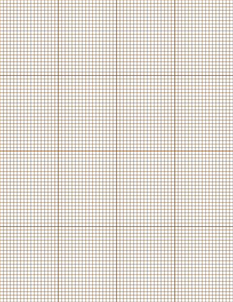 1/8-inch Grid Paper - Sepia with 4x4 Grid