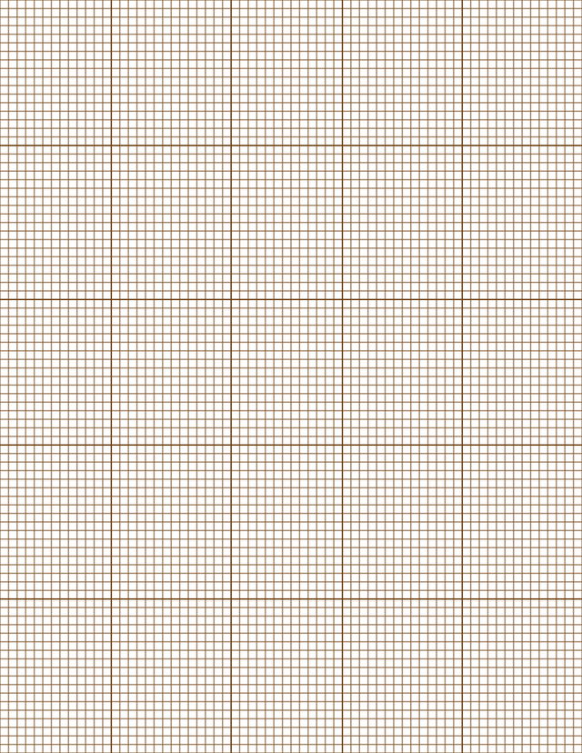 1/8-inch Grid Paper - Sepia with 5x5 Grid