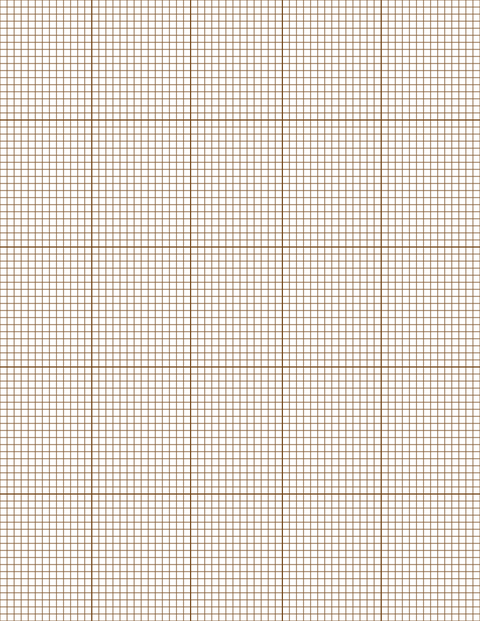 1/8-inch Grid Paper - Sepia with 5x5 Grid