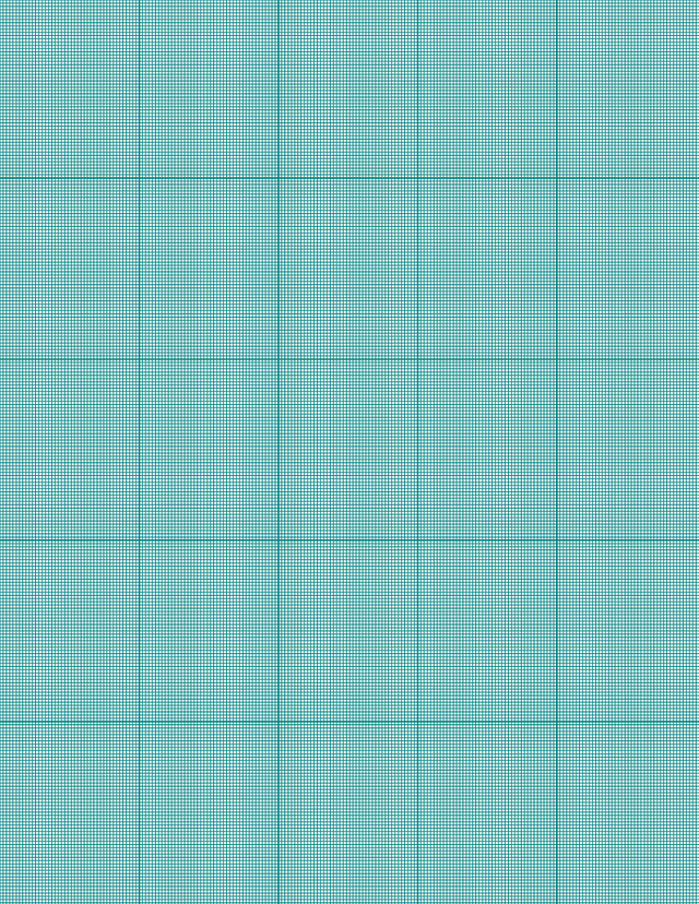 Metric Grid Paper (1mm) - Teal with 5x5 Grid