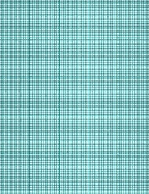 Metric Grid Paper (1mm) - Teal with 5x5 Grid