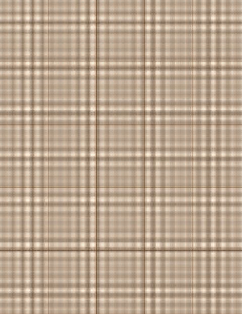 Metric Grid Paper (1mm) - Sepia with 5x5 Grid