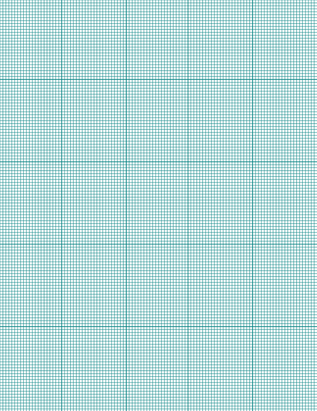 Metric Grid Paper (2mm) - Teal with 5x5 Grid