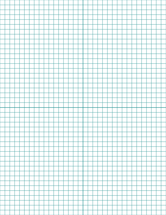 1/4-inch Grid Paper - Teal with 2x2 Quadrants