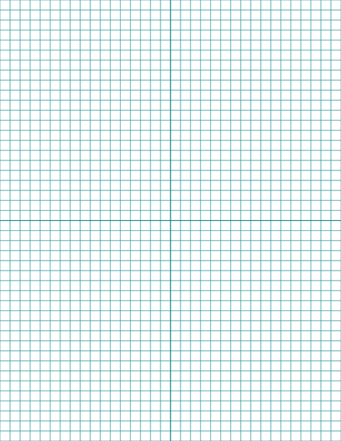 1/4-inch Grid Paper - Teal with 2x2 Quadrants