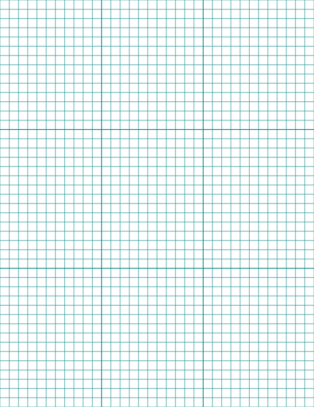 1/4-inch Grid Paper - Teal with 3x3 Grid