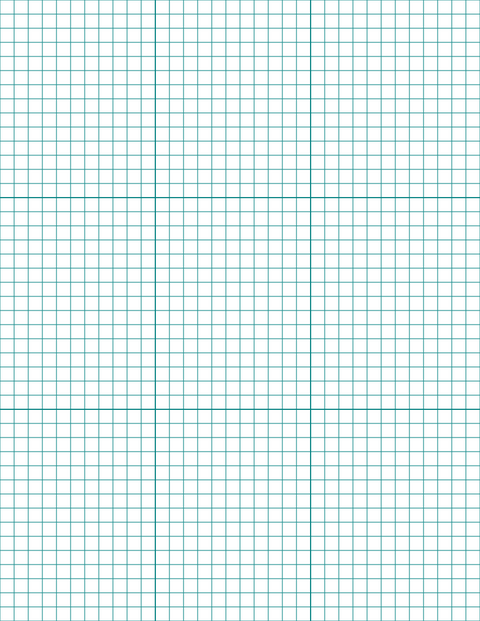 1/4-inch Grid Paper - Teal with 3x3 Grid