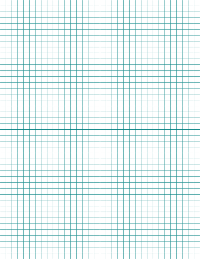 1/4-inch Grid Paper - Teal with 4x4 Grid