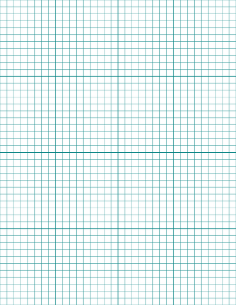 1/4-inch Grid Paper - Teal with 4x4 Grid