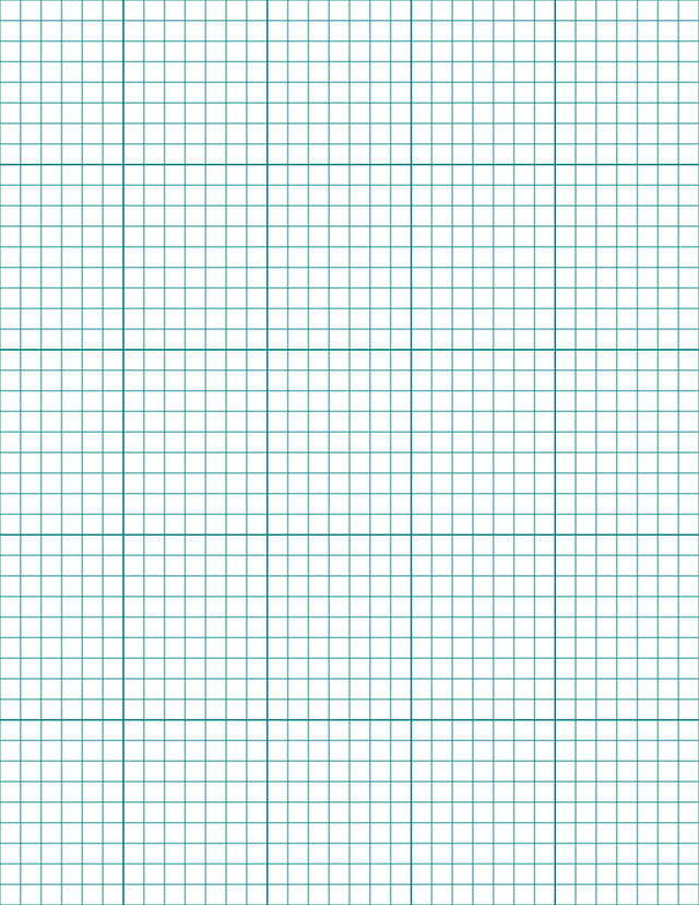 1/4-inch Grid Paper - Teal with 5x5 Grid