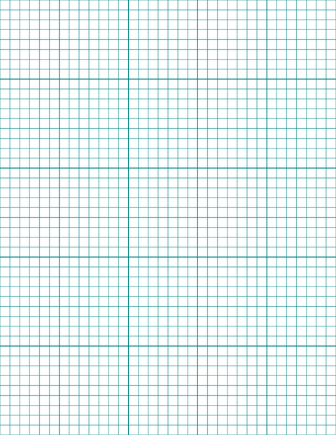 1/4-inch Grid Paper - Teal with 5x5 Grid