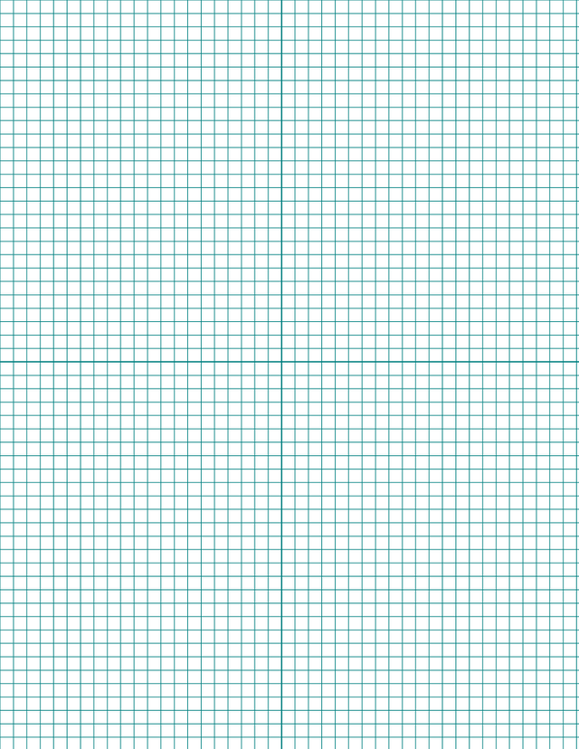 Metric Grid Paper (5mm) - Teal with 2x2 Quadrants
