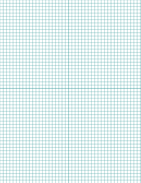 Metric Grid Paper (5mm) - Teal with 2x2 Quadrants