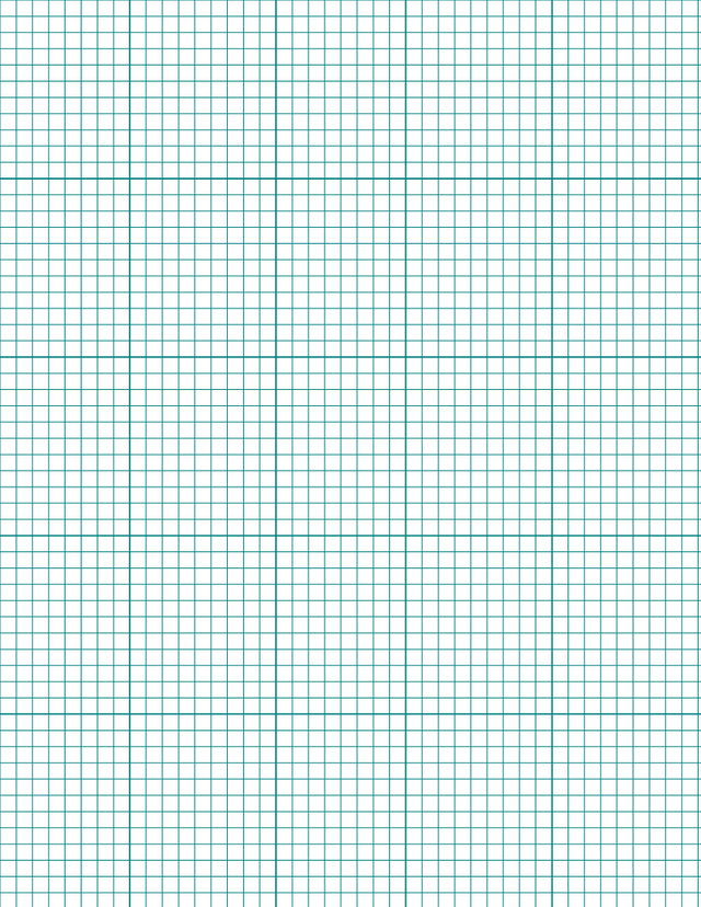 Metric Grid Paper (5mm) - Teal with 5x5 Grid