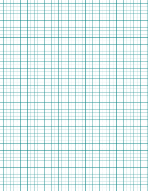 Metric Grid Paper (5mm) - Teal with 5x5 Grid
