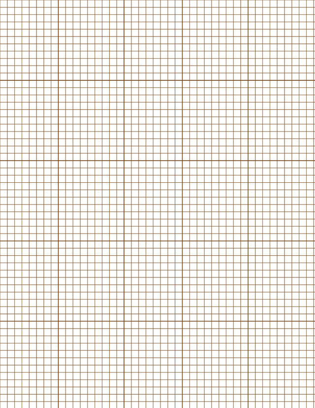 Metric Grid Paper (5mm) - Sepia with 5x5 Grid