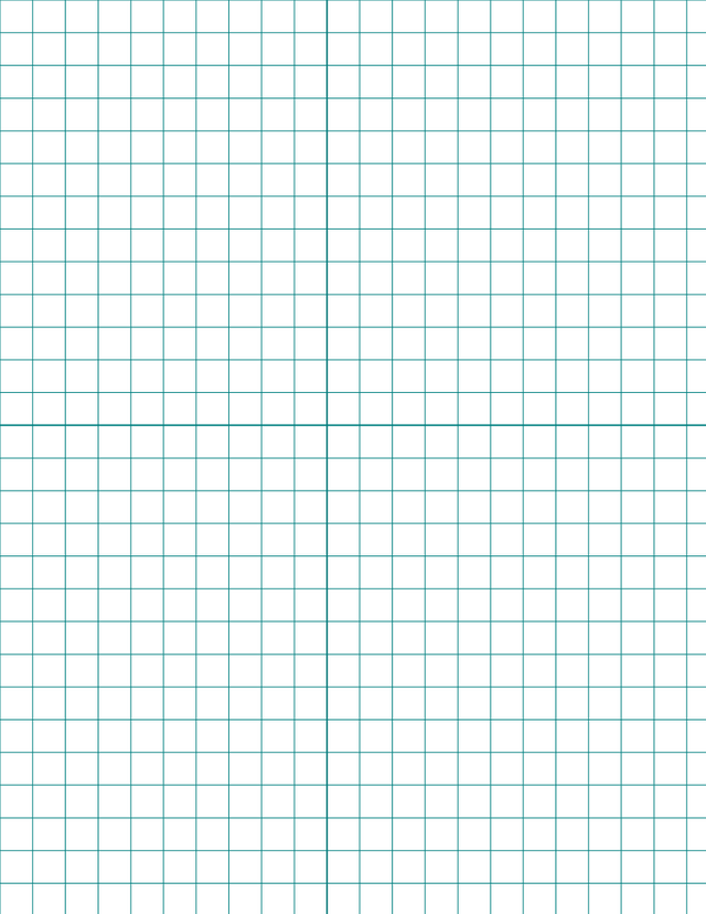 Metric Grid Paper (10mm) - Teal with 2x2 Quadrants