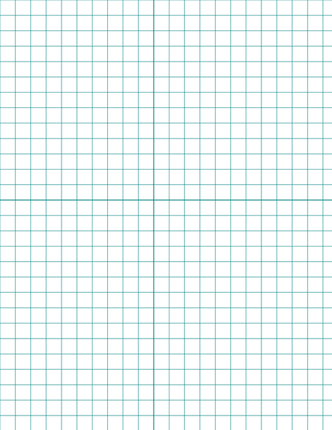 Metric Grid Paper (10mm) - Teal with 2x2 Quadrants