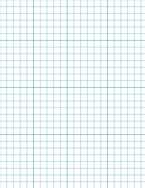 Metric Grid Paper (10mm) - Teal with 4x4 Grid