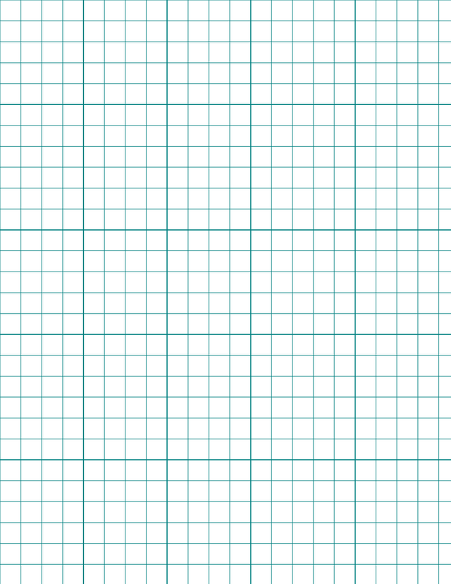 Metric Grid Paper (10mm) - Teal with 5x5 Grid
