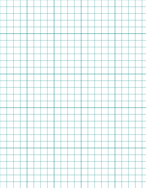 Metric Grid Paper (10mm) - Teal with 5x5 Grid