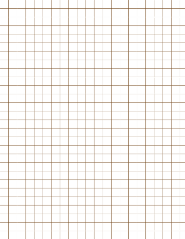 Metric Grid Paper (10mm) - Sepia with 3x3 Grid