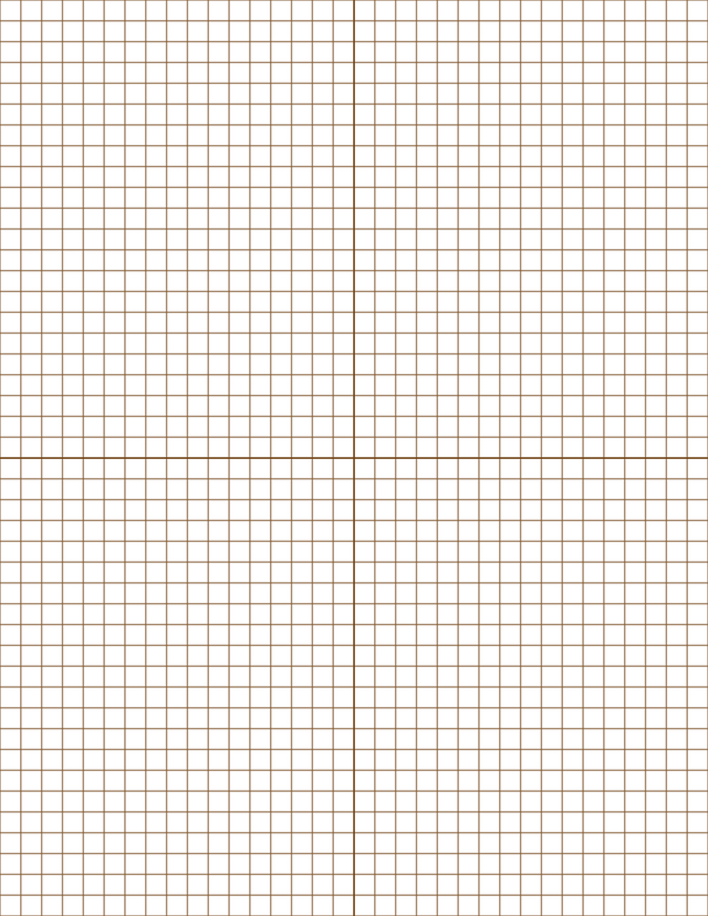 1/4-inch Grid Paper - Sepia with 2x2 Quadrants