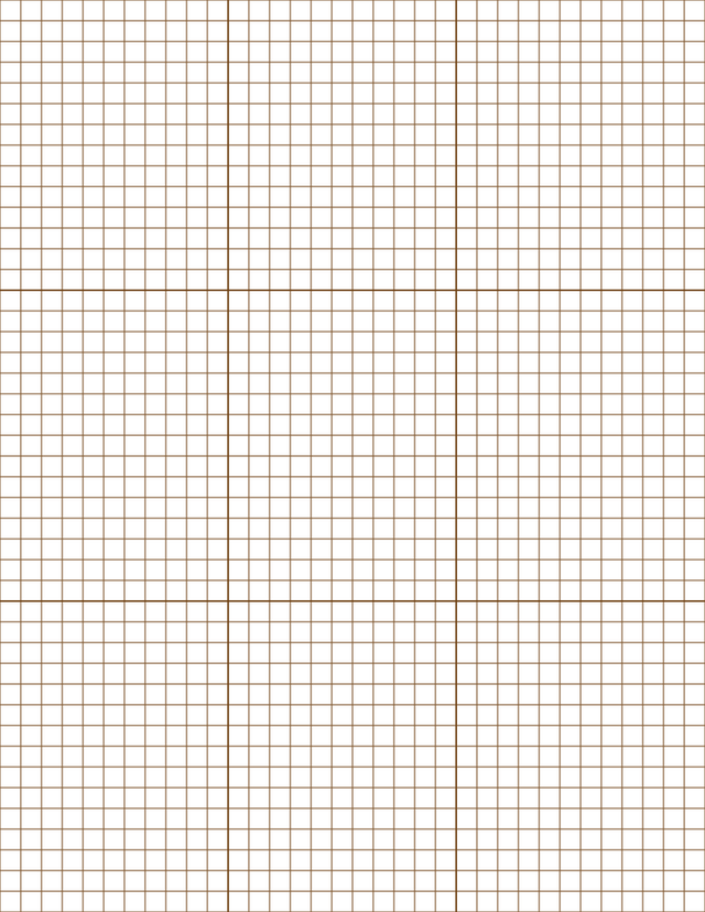 1/4-inch Grid Paper - Sepia with 3x3 Grid