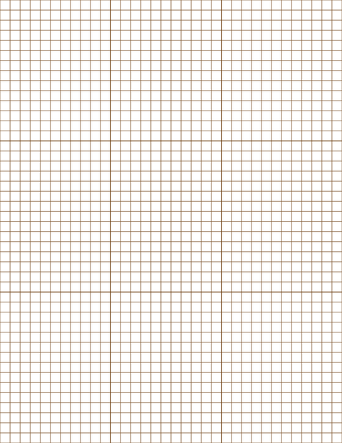 1/4-inch Grid Paper - Sepia with 3x3 Grid