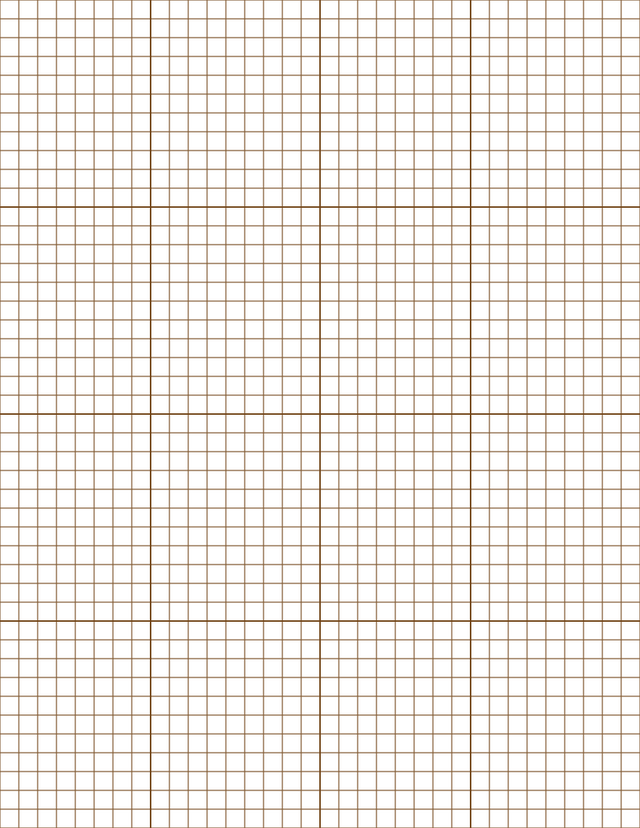 1/4-inch Grid Paper - Sepia with 4x4 Grid