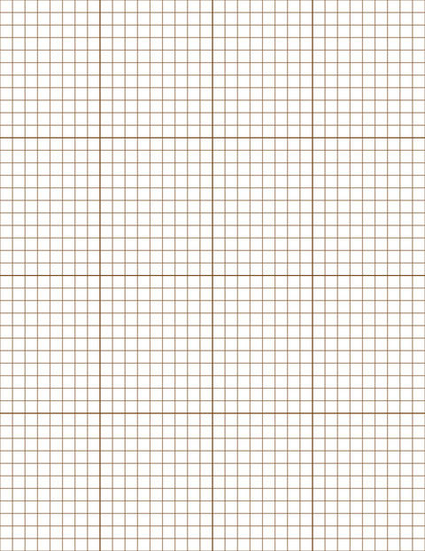 1/4-inch Grid Paper - Sepia with 4x4 Grid
