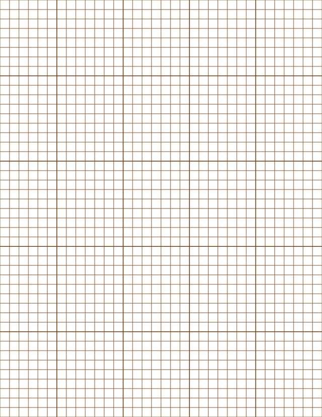 1/4-inch Grid Paper - Sepia with 5x5 Grid
