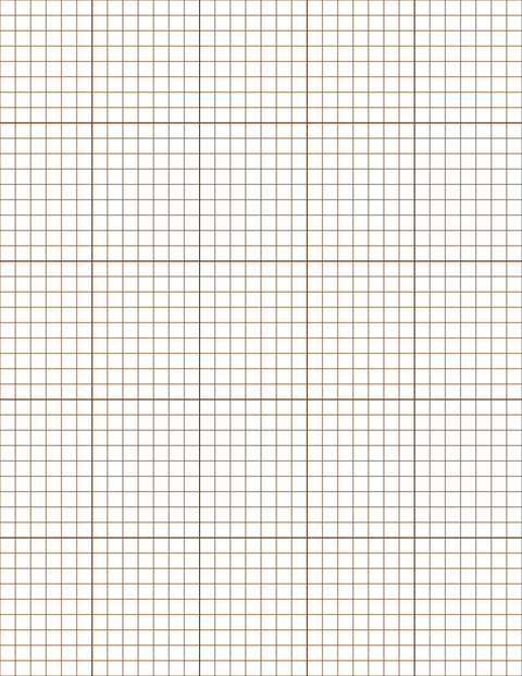 1/4-inch Grid Paper - Sepia with 5x5 Grid