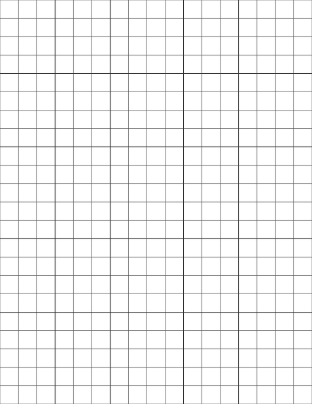 Large-Scale Grid Paper (1/2-inch) - Black with 5x5 Grid