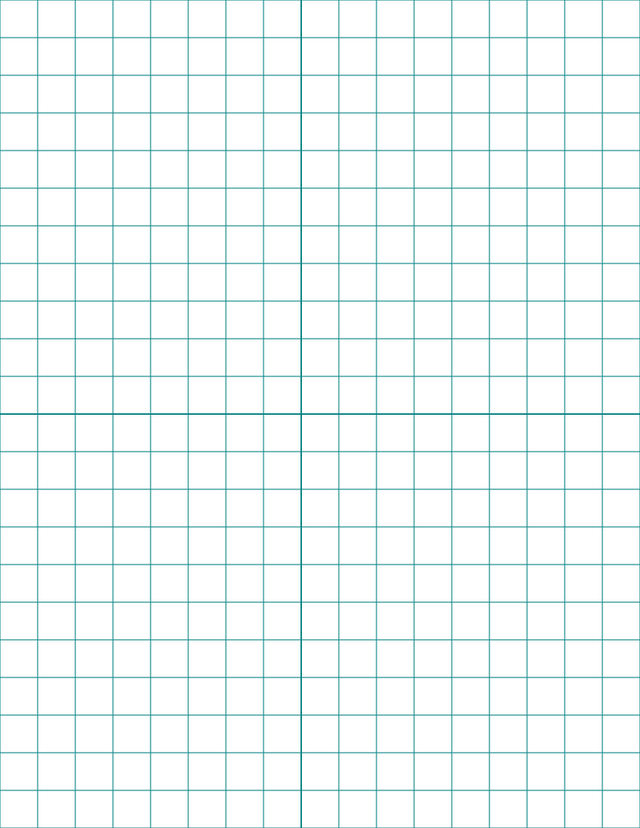 Large-Scale Grid Paper (1/2-inch) - Teal with 2x2 Quadrants